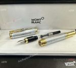Premium Quality Copy Mont Blanc Homage To Victor Hugo Fountain Silver Gold Pen